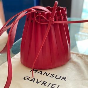 Mansur Gavriel Lambskin Mini Pleated Bucket Bag
